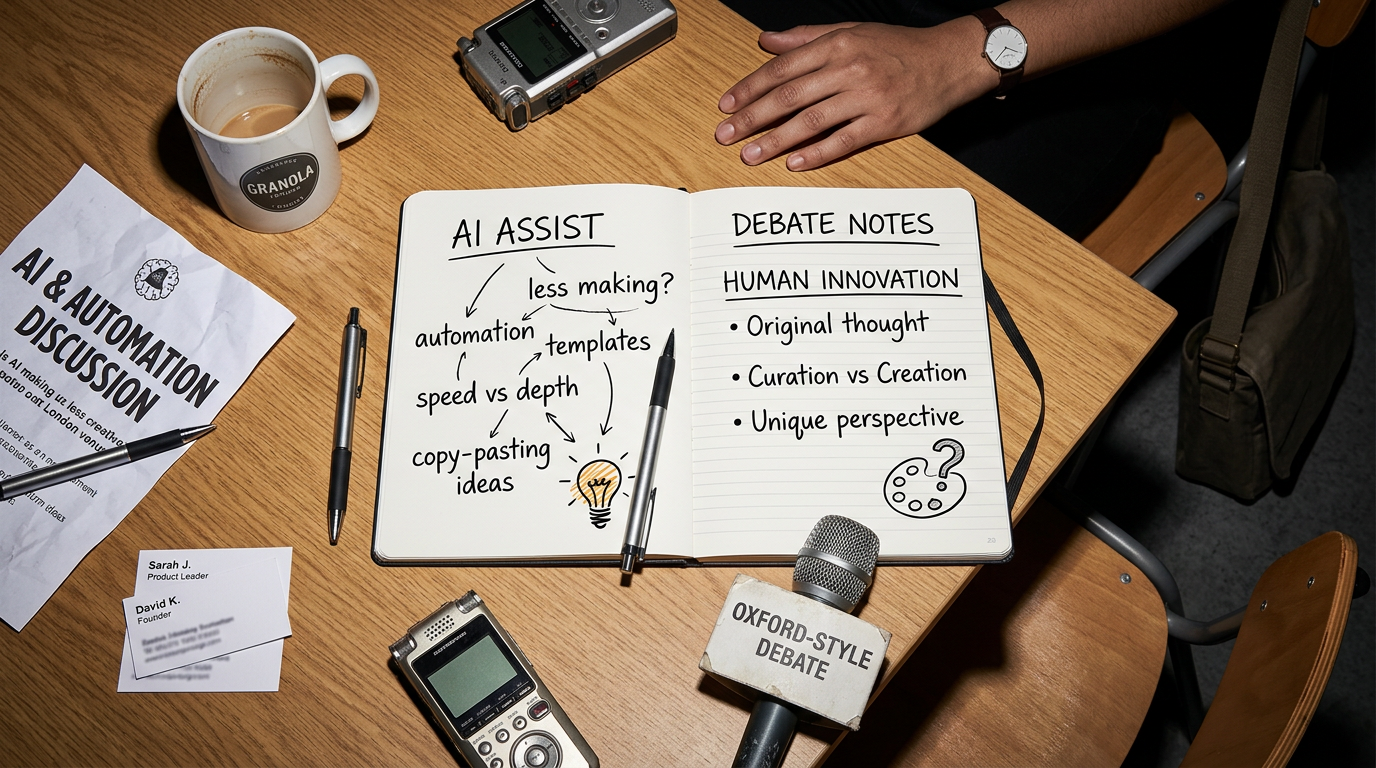 AI-generated topic illustration for Is AI making us less creative?: An Oxford-style debate