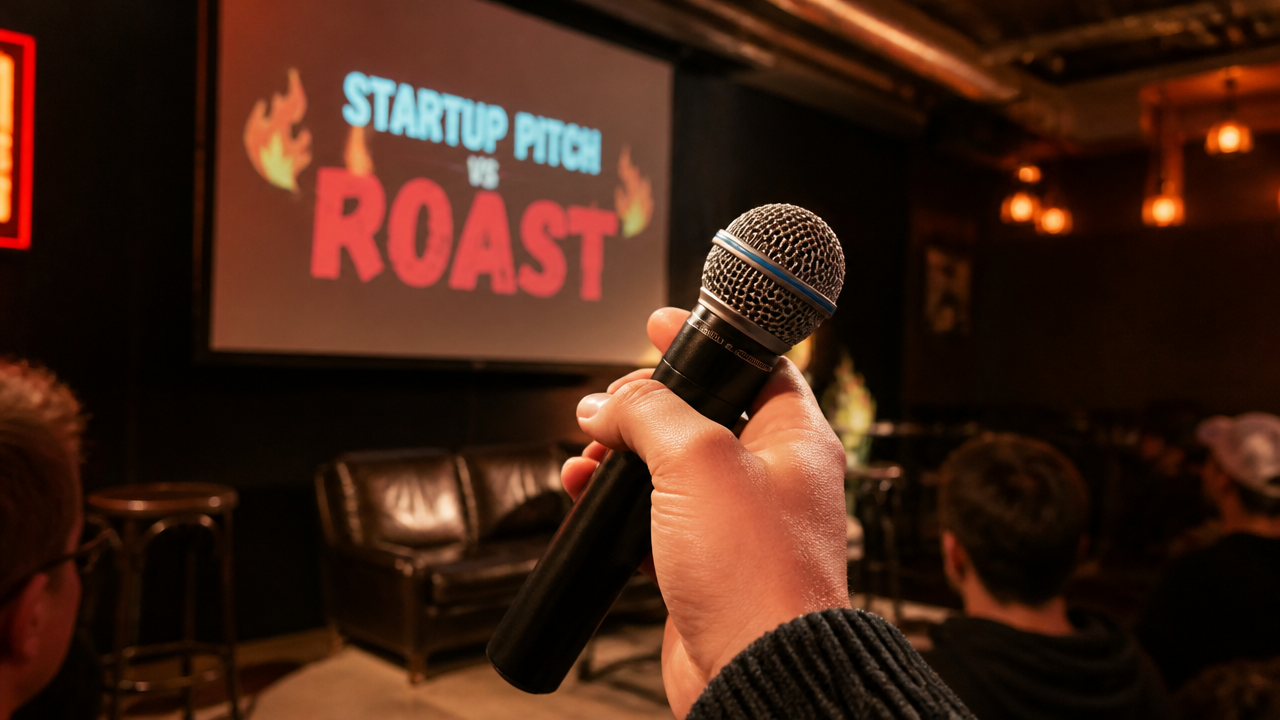 AI-generated topic illustration for YC Pitch Roast Show